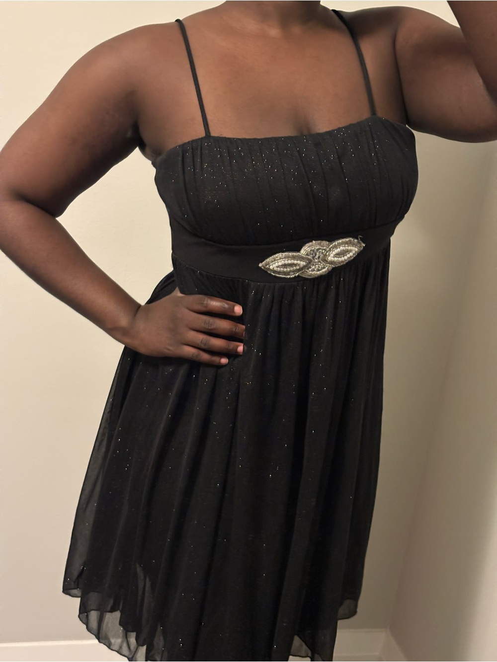 Majora Black Dress with Sparkle Details